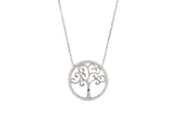 Filigree Design Tree of Life 925 Sterling Silver Necklace studded with CZ